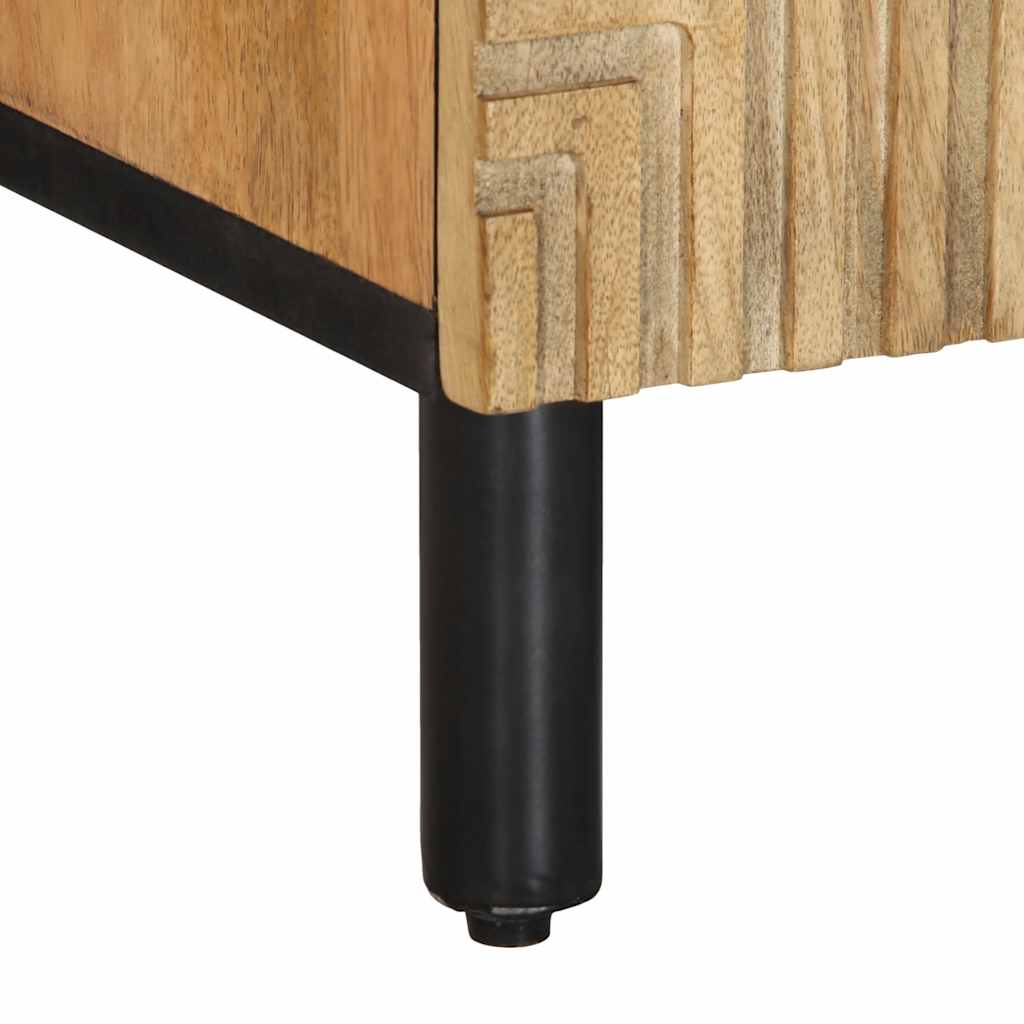 Móvel de TV castanho de madeira de mangueira maciça