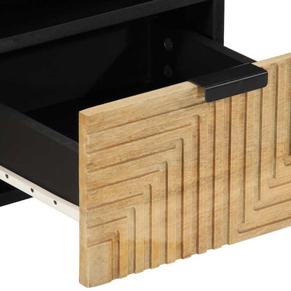 Móvel de TV de madeira de mangueira maciça castanho 70x33x46 cm