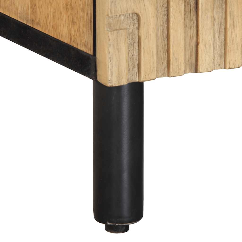 Móvel de TV castanho de madeira de mangueira maciça