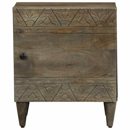 Mesa de cabeceira cinzento claro 40x33x46 cm