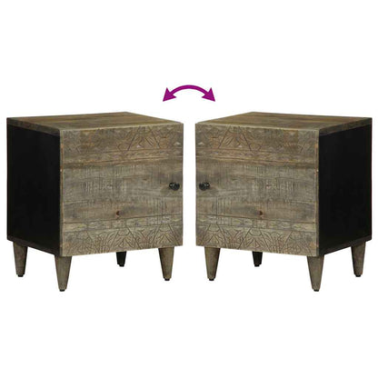Mesa de cabeceira cinzento claro 40x33x46 cm