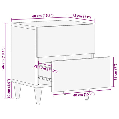 Mesa de cabeceira cinzento claro 40x33x46 cm