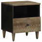 Mesa de cabeceira cinzento claro 40x33x46 cm