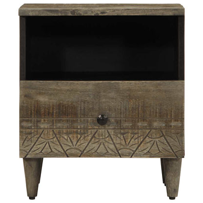Mesa de cabeceira cinzento claro 40x33x46 cm