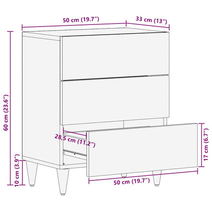 Mesa de cabeceira cinzento claro 50x33x60 cm