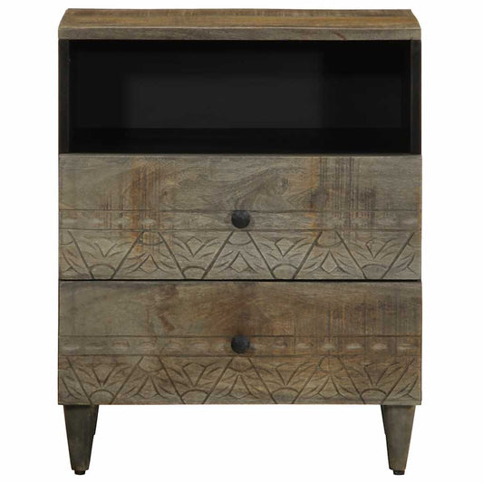 Mesa de cabeceira cinzento claro 50x33x60 cm