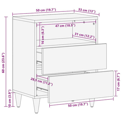 Mesa de cabeceira cinzento claro 50x33x60 cm