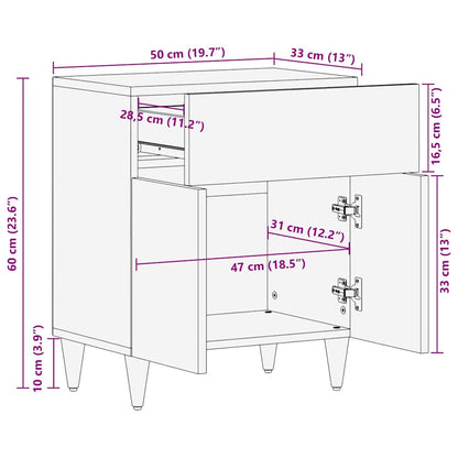 Mesa de cabeceira cinzento claro 50x33x60 cm