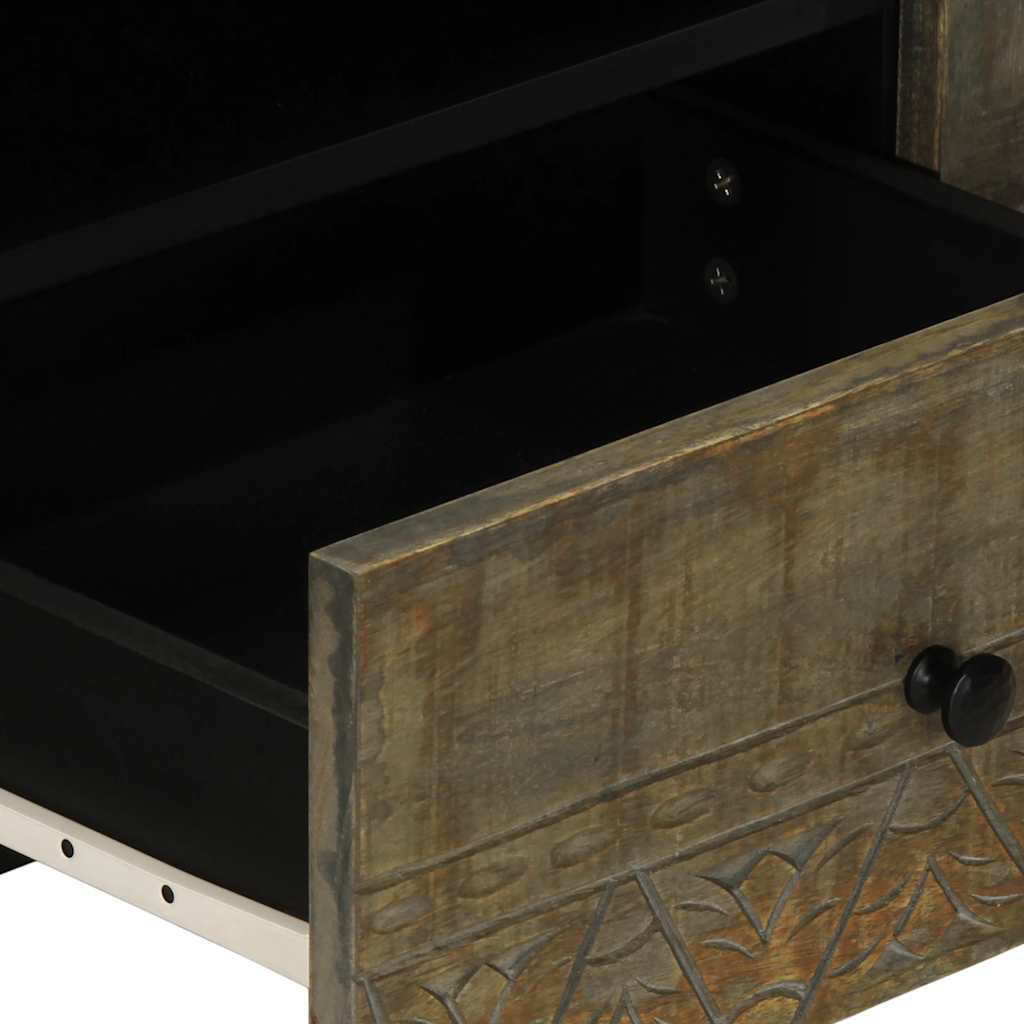 Móvel TV cinzento claro de madeira mangueira maciça