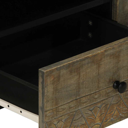 Móvel TV cinzento claro de madeira mangueira maciça