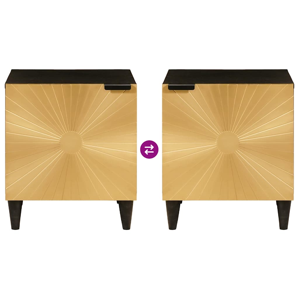 Mesa-de-cabeceira Preto e Ouro 40 x 33.5 x 46 cm