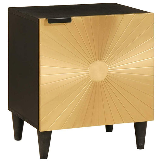 Mesa-de-cabeceira 2 pcs Preto e Ouro 40 x 33.5 x 46 cm
