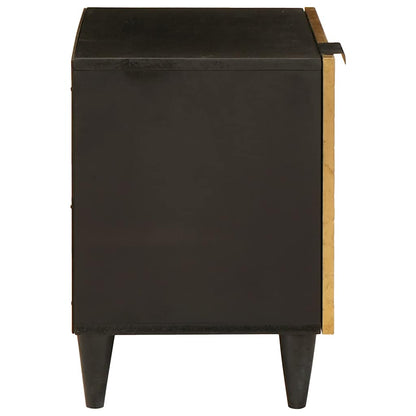 Mesa-de-cabeceira 2 pcs Preto e Ouro 40 x 33.5 x 46 cm