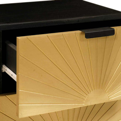 Mesa-de-cabeceira 2 pcs Preto e Ouro 40 x 33.5 x 46 cm
