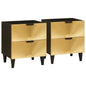 Mesa-de-cabeceira 2 pcs Preto e Ouro 40 x 33.5 x 46 cm