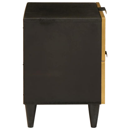 Mesa-de-cabeceira 2 pcs Preto e Ouro 40 x 33.5 x 46 cm