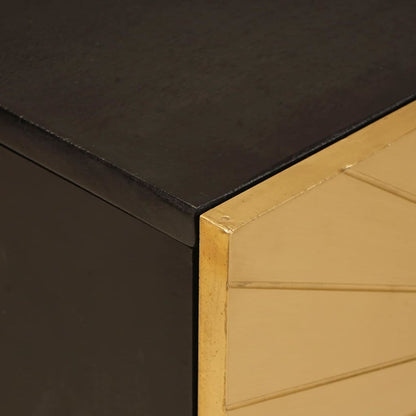 Gabinete para TV com prateleira Preto e Ouro 105 x 33 x 46 cm