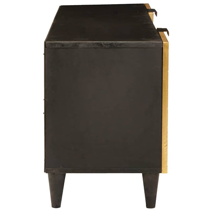 Gabinete para TV com prateleira Preto e Ouro 105 x 33 x 46 cm