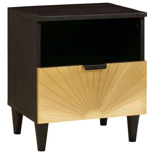 Mesa-de-cabeceira com gaveta Preto e Ouro 40 x 33 x 46 cm