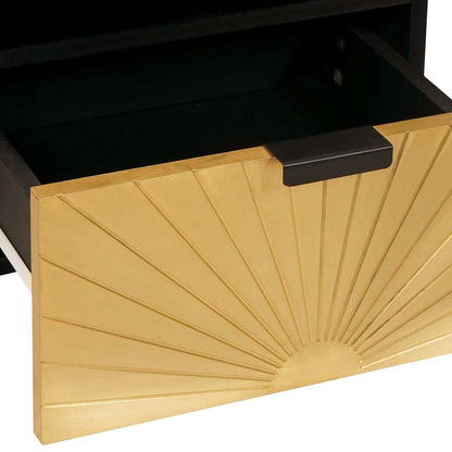 Mesa-de-cabeceira com gaveta 2 pcs Preto e Ouro 40 x 33 x 46 cm