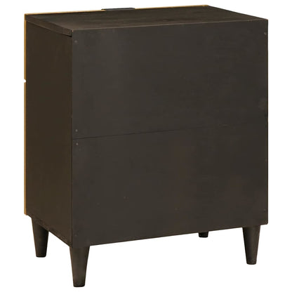 Mesa-de-cabeceira com gaveta Preto e Ouro 50 x 33 x 60 cm