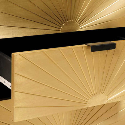 Mesa-de-cabeceira com gaveta Preto e Ouro 50 x 33 x 60 cm