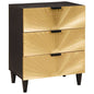Mesa-de-cabeceira com gaveta Preto e Ouro 50 x 33 x 60 cm