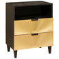 Mesa-de-cabeceira com gaveta Preto e Ouro 50 x 33 x 60 cm