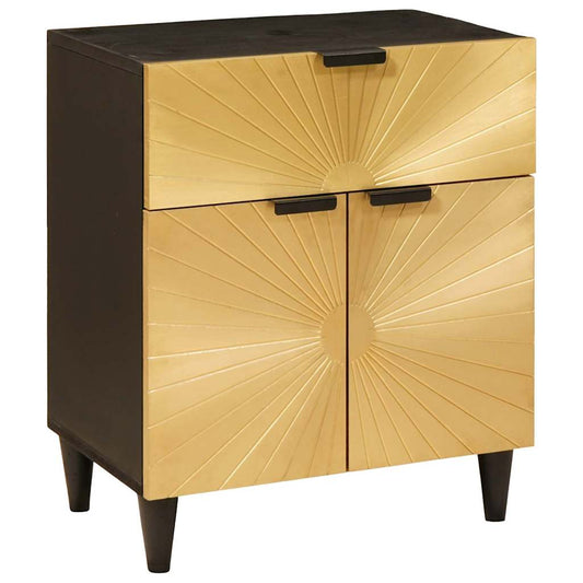 Mesa-de-cabeceira com gaveta Preto e Ouro 50 x 33 x 60 cm
