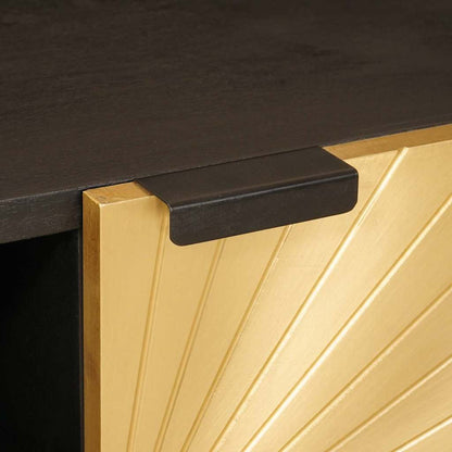 Gabinete para TV com prateleira Preto e Ouro 80 x 33 x 46 cm