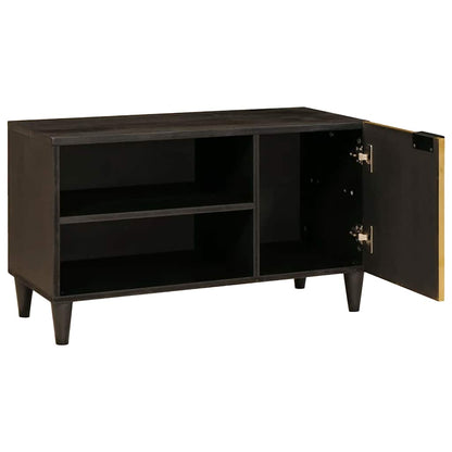 Gabinete para TV com prateleira Preto e Ouro 80 x 33 x 46 cm