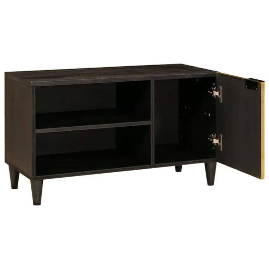 Gabinete para TV com prateleira Preto e Ouro 80 x 33 x 46 cm