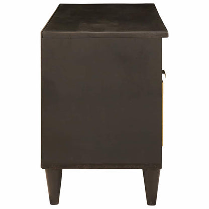 Gabinete para TV com gaveta Preto e Ouro 100 x 33 x 46 cm