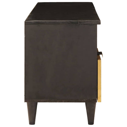 Gabinete para TV com gaveta Preto e Ouro 100 x 33 x 46 cm