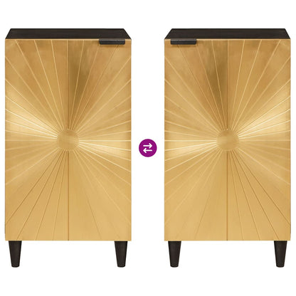 Buffet Preto e Ouro 40 x 33 x 75 cm Madeira de mangueira maciça