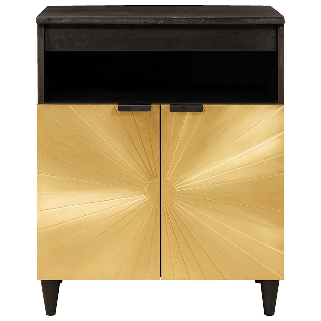 Buffet Preto e Ouro 60 x 33 x 75 cm Madeira de mangueira maciça