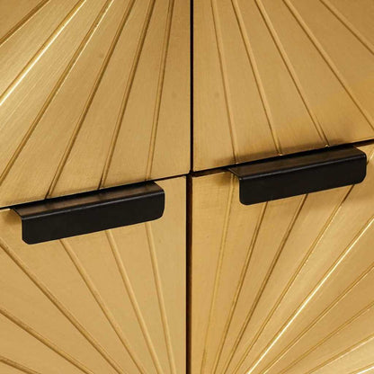 Armário lateral com porta Preto e Ouro 60 x 33.5 x 75 cm