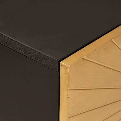 Armário lateral com porta Preto e Ouro 80 x 33.5 x 75 cm