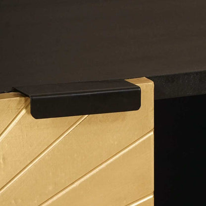 Armário lateral com porta Preto e Ouro 80 x 33.5 x 75 cm