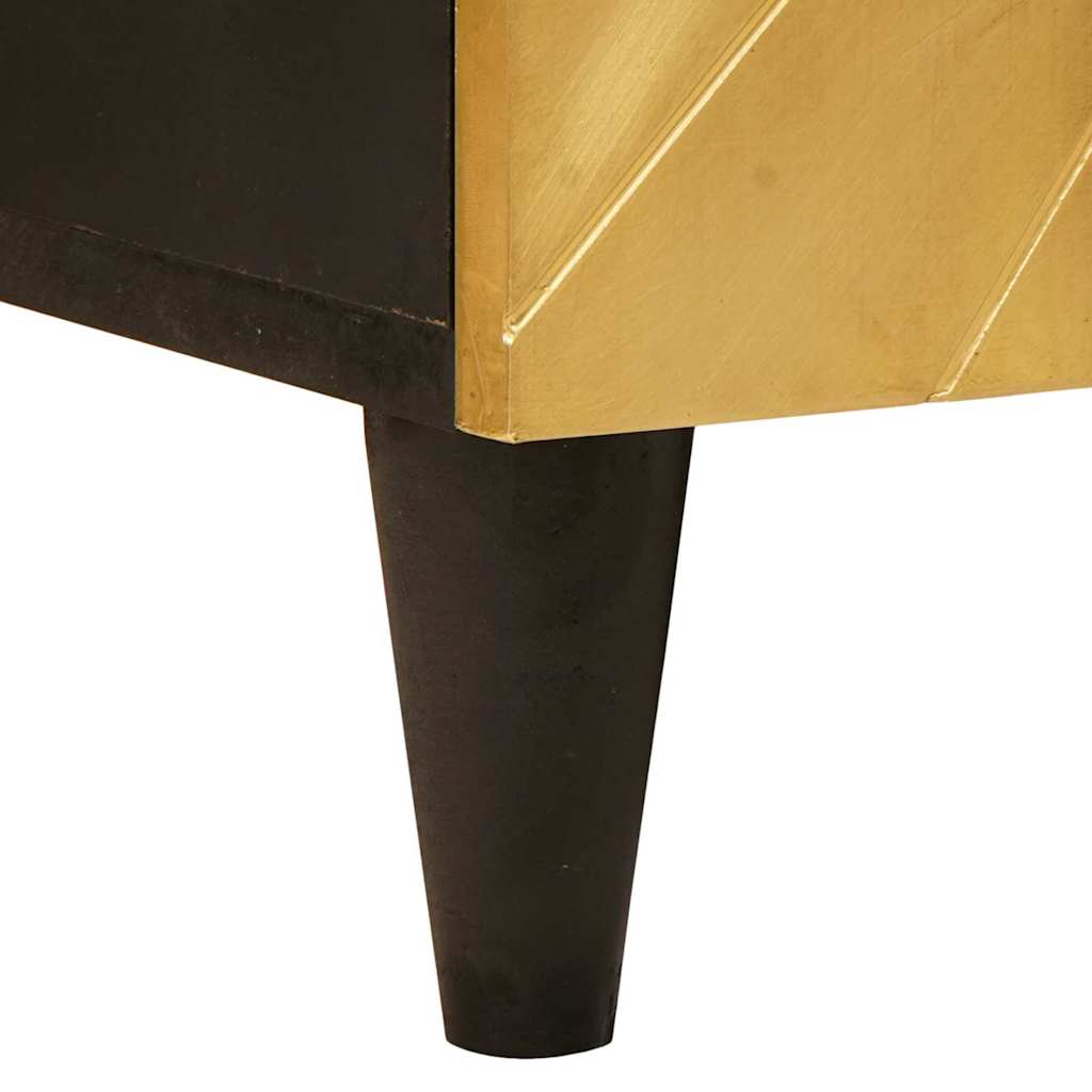 Armário lateral com porta Preto e Ouro 90 x 33.5 x 75 cm