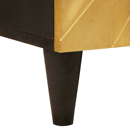 Armário lateral com porta Preto e Ouro 90 x 33.5 x 75 cm