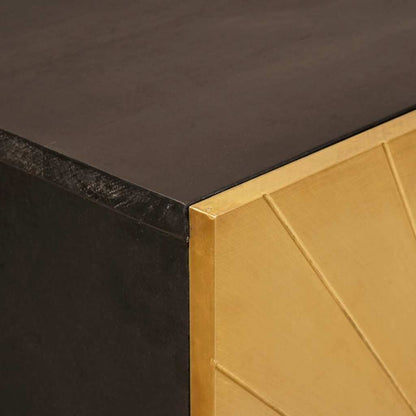 Armário lateral com gaveta Preto e Ouro 60 x 33.5 x 100 cm