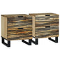 Armário de Cabeceira com gaveta 2 pcs Castanho 40 x 33 x 46 cm