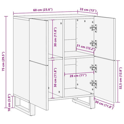 Buffet Castanho 60 x 33 x 75 cm Madeira de mangueira maciça