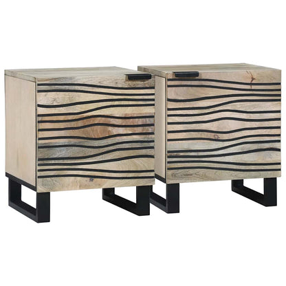 Mesas de cabeceira 2 pcs Natural 40 x 33 x 46 cm