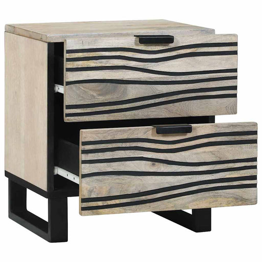 Armário de Cabeceira com gaveta Branco e preto 40 x 33 x 46 cm