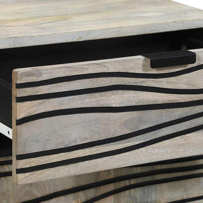 Armário de Cabeceira com gaveta Branco e preto 50 x 33 x 60 cm