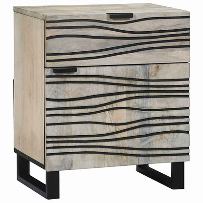 Armário de Cabeceira com gaveta Branco e preto 50 x 33 x 60 cm