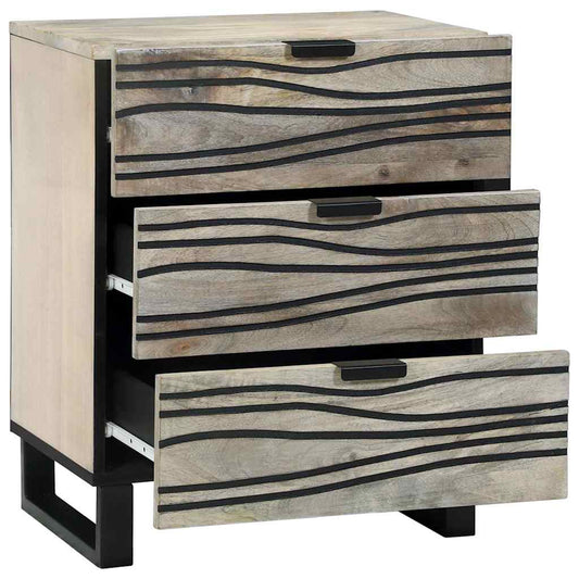 Armário de Cabeceira com gaveta Branco e preto 50 x 33 x 60 cm