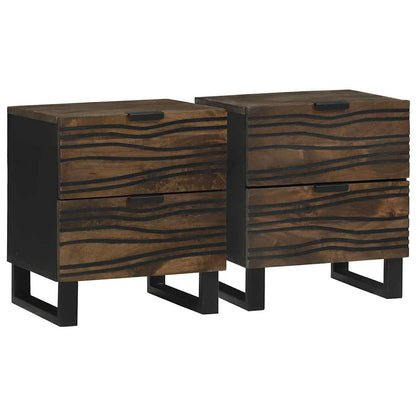 Armário de Cabeceira com gaveta 2 pcs Nogueira 40 x 33 x 46 cm